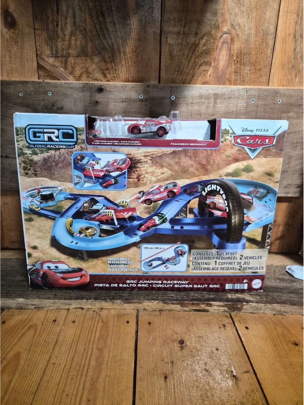 Disney Pixar Cars GRC Jumping Raceway Playset Lightning Mcqueen